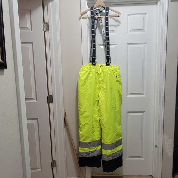 NWOT Helly‎ Hansen Hi-Vis Neon Yellow Reflective Insulated Bibs Men's Size 3X